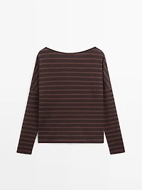 Striped linen knit T-shirt