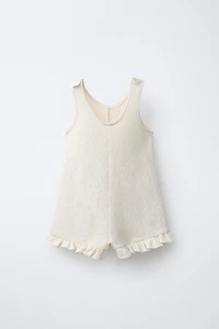 KNIT TIE SHORT JUMPSUIT