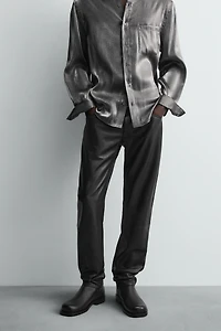 LEATHER SLIM FIT PANTS