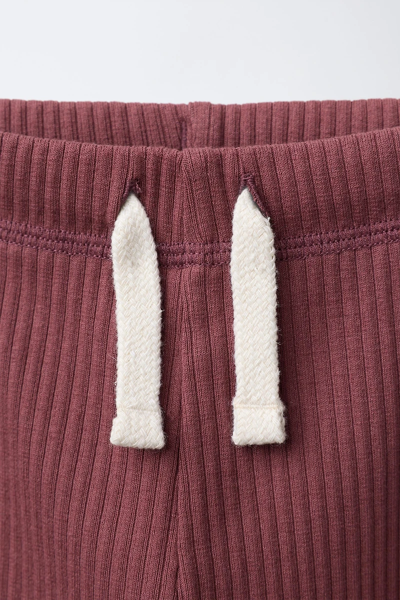 RIBBED LEGGINGS WITH LABEL