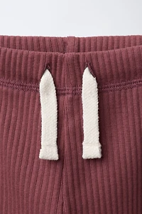 RIBBED LEGGINGS WITH LABEL