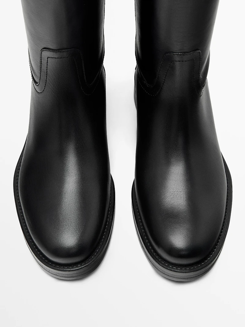 Leather riding boots
