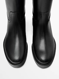 Leather riding boots