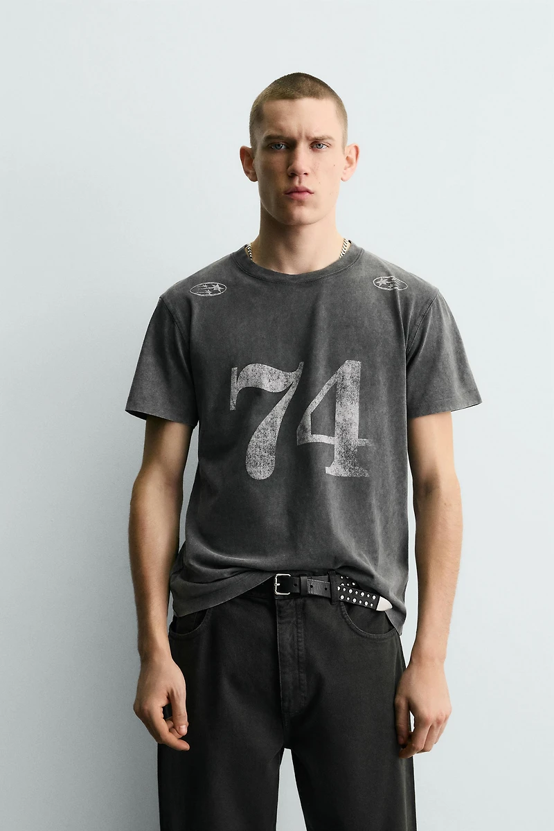 WASHED COMBINED PRINTS T-SHIRT