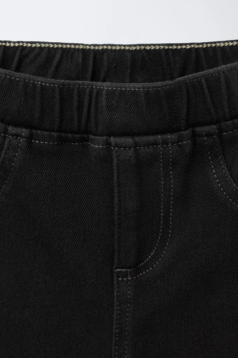 DENIM EFFECT FLARE LEGGINGS