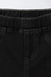 DENIM EFFECT FLARE LEGGINGS