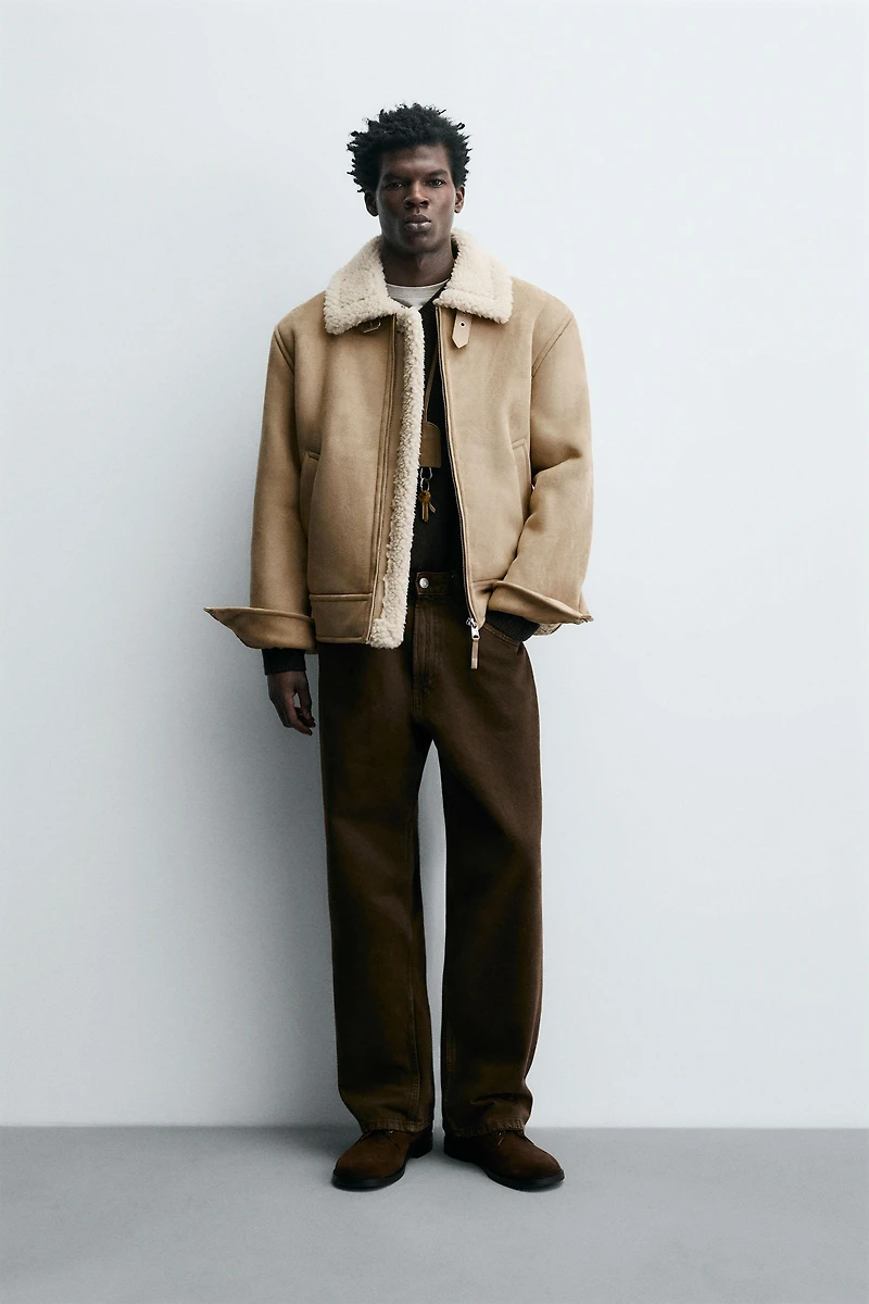 DOUBLE FACED FAUX SUEDE JACKET