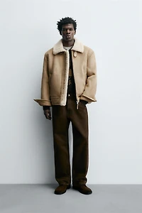 DOUBLE FACED FAUX SUEDE JACKET