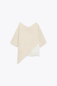 TOP ASYMÉTRIQUE EN MAILLE COMBINÉE
