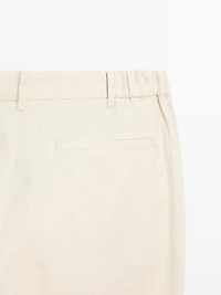 100% linen tapered fit trousers