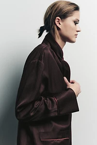 CONTRAST STRIPE PAJAMA SHIRT