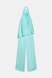 SATIN HALTER JUMPSUIT