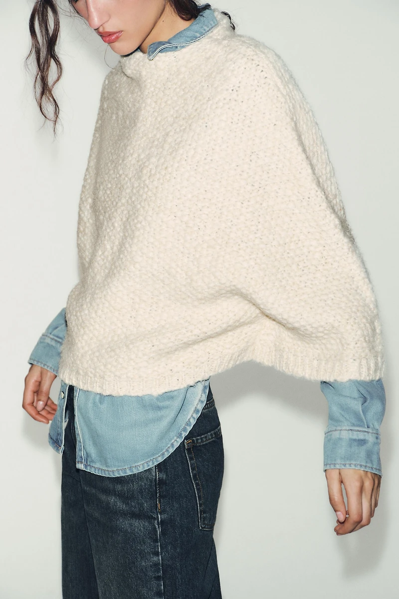 CHUNKY KNIT CAPE JUMPER
