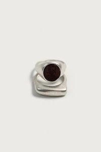 PACK OF 2 MIXED METAL RINGS