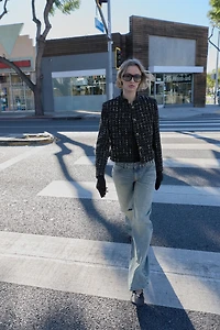 METALLIC THREAD TEXTURED BLAZER