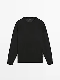 Oversize wool blend knit sweater