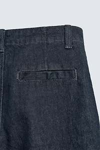RELAXED FIT DENIM JORTS