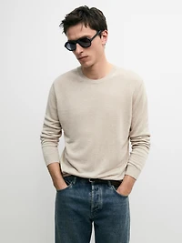 100% linen knit crew neck sweater