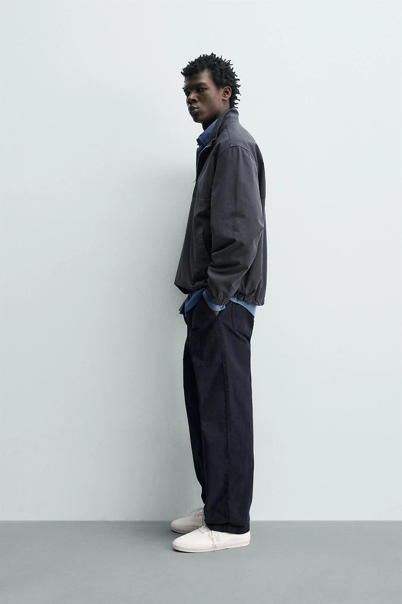 COTTON LYOCELL BLEND QUARTER-ZIP OVERSHIRT