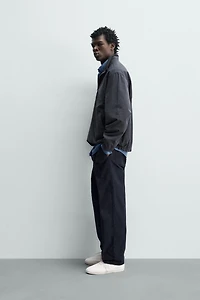 COTTON LYOCELL BLEND QUARTER-ZIP OVERSHIRT
