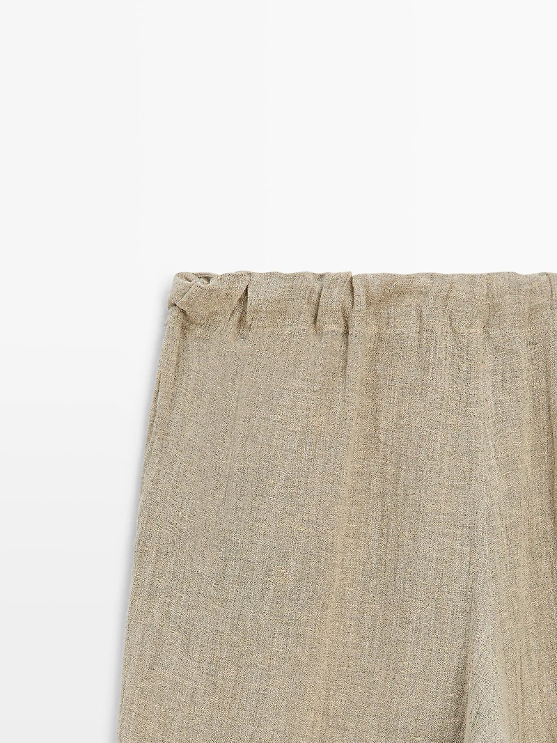 Linen blend sarouel trousers