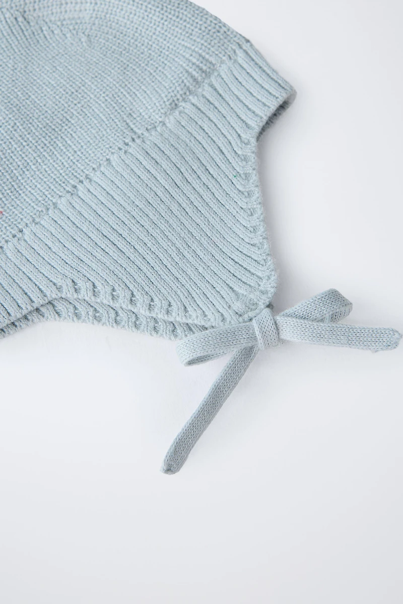 BONNET EN MAILLE PERLÉE