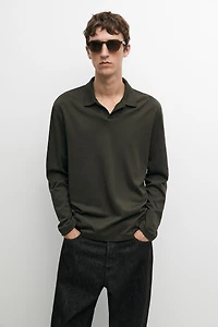 100% cotton long sleeve polo shirt