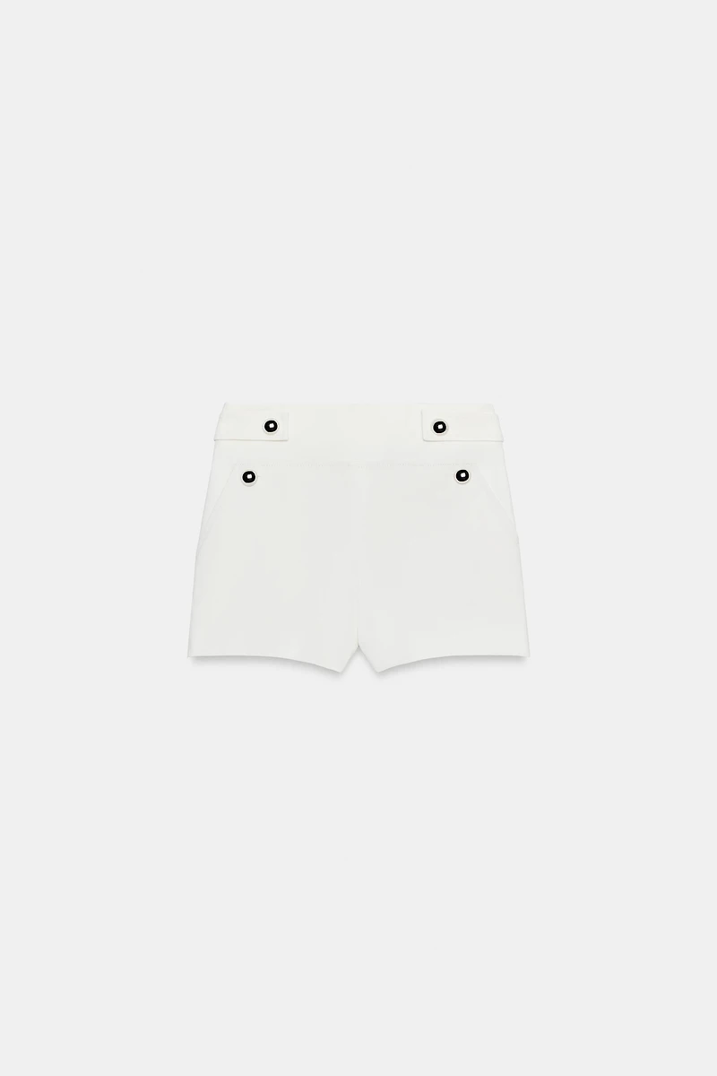 METALLIC BUTTON SHORTS