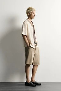 RELAXED FIT EMBROIDERED STRIPE SHIRT