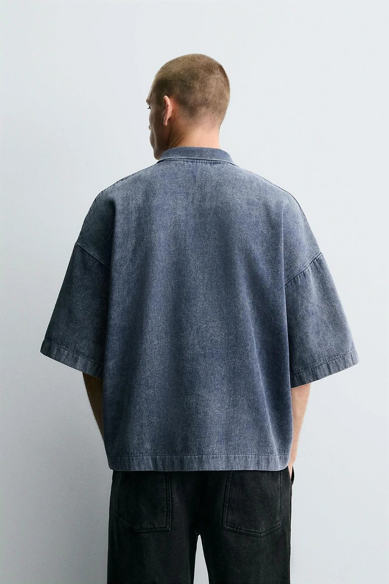 WASHED TEXTURED POLO