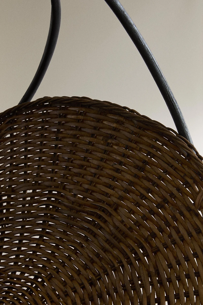 PANIER FLEURS ROTIN ET BAMBOU