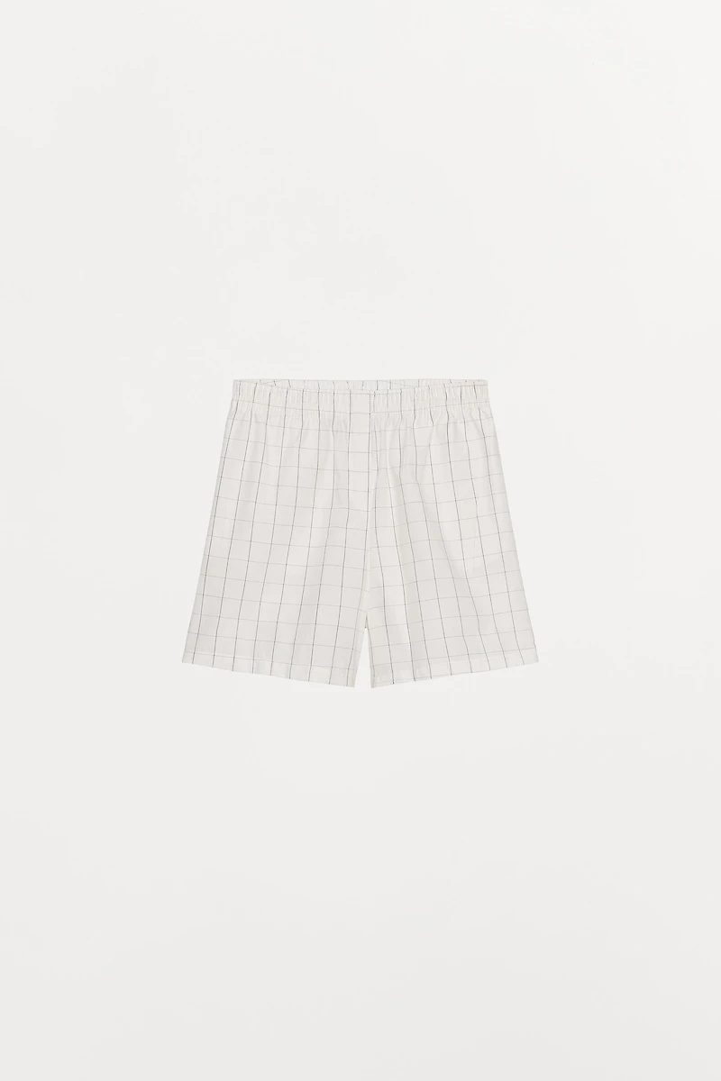 CHECKED COTTON SHORTS