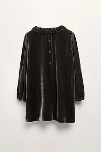 6-10 ANS/ ROBE EN VELOURS AVEC SOIE LIMITED EDITION