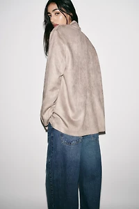 FAUX SUEDE BLAZER