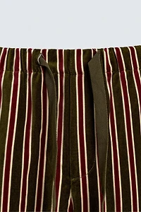 PANTALON À RAYURES CONTRASTÉES EN VELOURS ÉDITION LIMITÉE