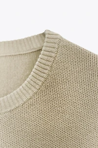 SHORT SLEEVE BASIC KNIT TOP