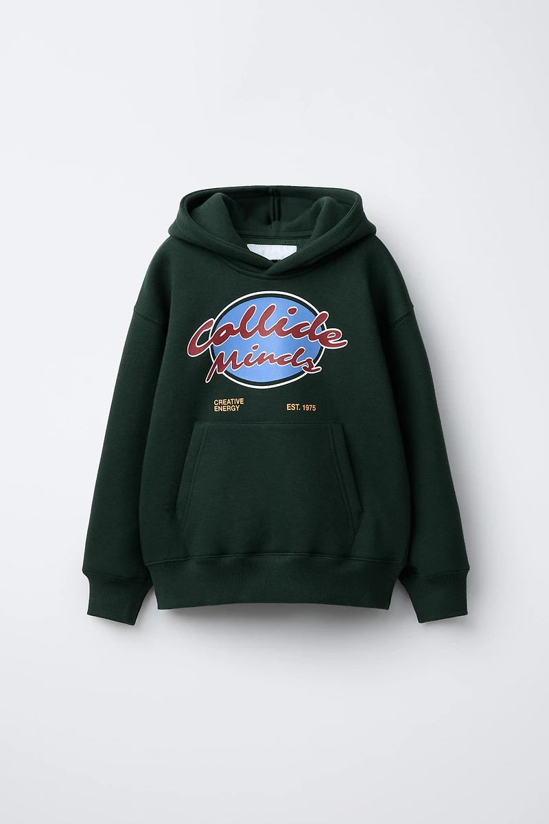 HOODED SWEATSHIRT WITH TEXT