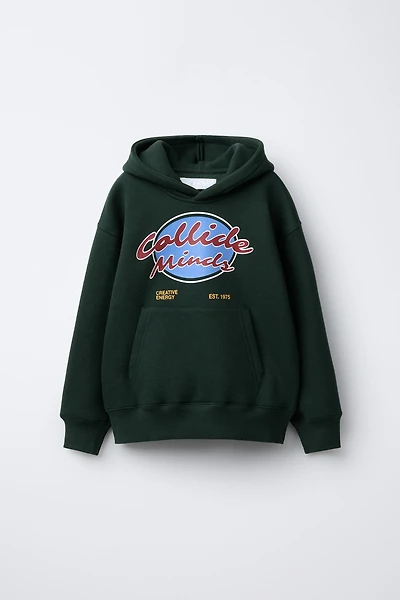 HOODED SWEATSHIRT WITH TEXT