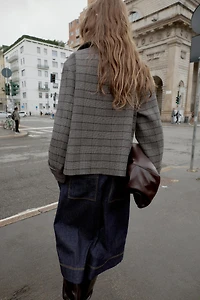 VESTE CROISÉE À CARREAUX
