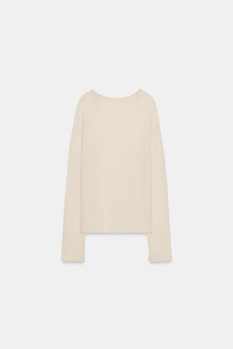 T-SHIRT À MANCHES LONGUES AVEC LAINE