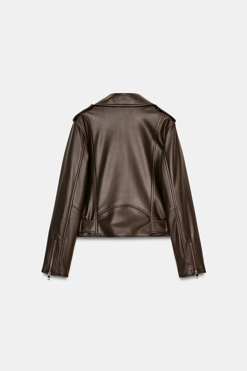 FAUX LEATHER BIKER JACKET