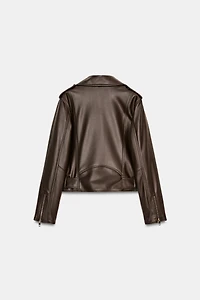 FAUX LEATHER BIKER JACKET