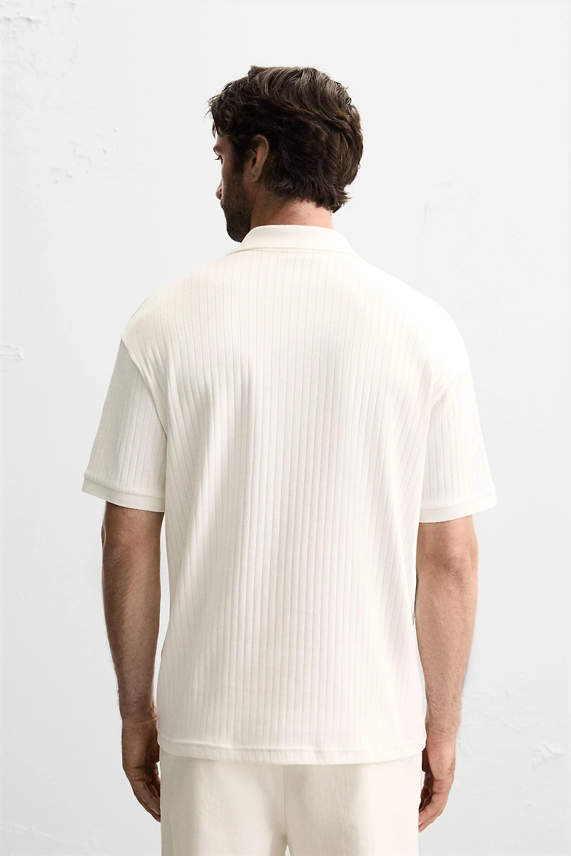 RIB KNIT POLO SHIRT