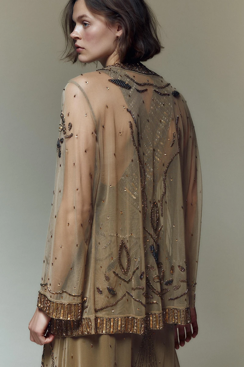 BEADED SEQUIN KIMONO