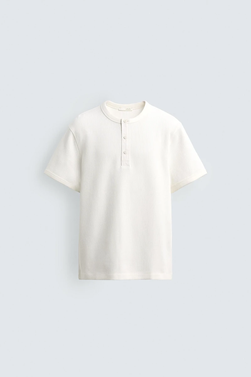 TEXTURED HENLEY SHIRT