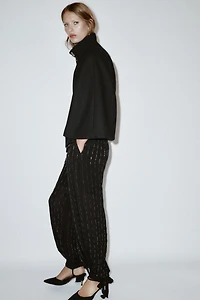 MANTEAU COURT CAPE CEINTURE AVEC LAINE