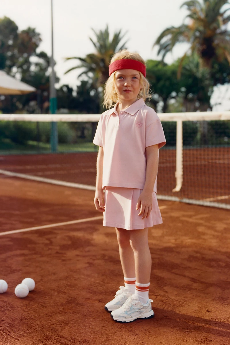 BOX PLEAT PIQUÉ SKORT