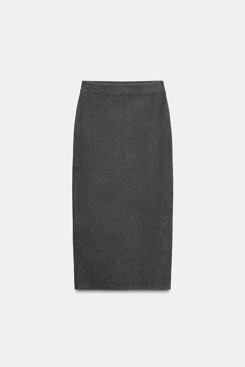 SOFT TOUCH PLAIN KNIT MIDI SKIRT