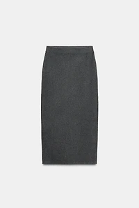 SOFT TOUCH PLAIN KNIT MIDI SKIRT