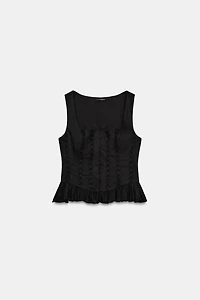 RUFFLED LACE TOP